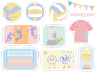バレーボール■バレーボール素材のメッセージカードセット	
