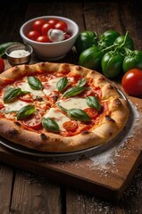  tasty pizza with dry smoked sausages olives