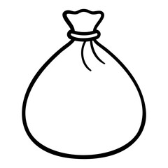 Money bag vector Outline Illustration isolated on a transparent background