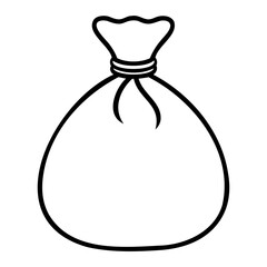 Money bag vector Outline Illustration isolated on a transparent background