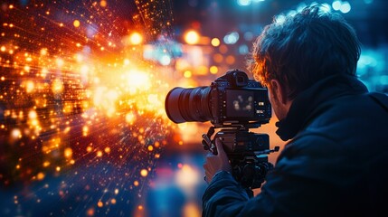 Cinematographer Capturing City Lights Burst of Energy and Creativity