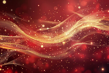 Red Theater Stage with Dramatic Lighting and Velvet Curtains, Elegant Performance Venue Setup with Spotlight and Theatrical Atmosphere