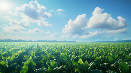 Fototapeta premium lush green tobacco plants