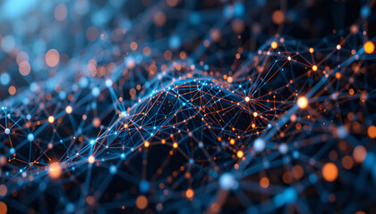 abstract network of dots and lines