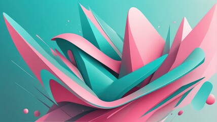 Obraz premium Colorful abstract floral background with hearts and nature-inspired design elements