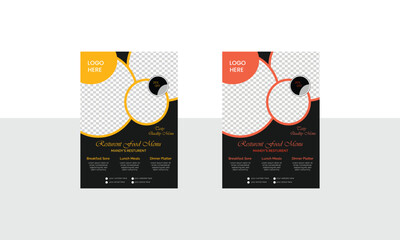 Simple Minimalistic Creative Unique Restaurant Flyer Template Design