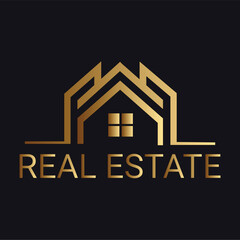 Gold House Logo Template Vector Design