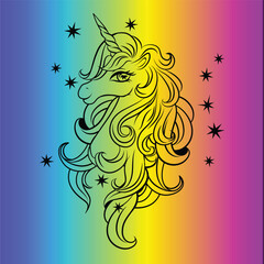Loving colored unicorn pattern