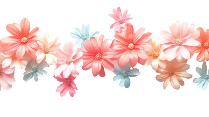 Obraz premium Colorful spring flowers transparent background