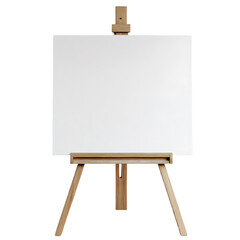 Blank Wooden Easel with White Canvas Mockup for Art Design Presentation frame clean image brown     