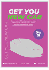 Obraz premium Vertical poster template for car rental company 