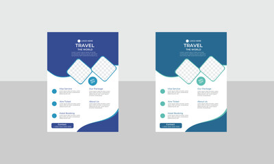 Simple Minimalistic Creative Unique Travel Flyer Template Design