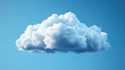 Single Fluffy Cumulus Cloud in a Clear Blue Sky