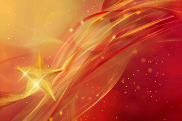 Abstract Red Background with Glowing Lights, Sparkles, and Digital Art for a Vibrant and Mystical Fantasy Design