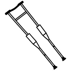 Crutches on white background