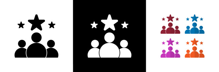 Expert Team Icons. Black, White and Colorful