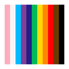 Pride icon. Square with LGBTQ pride flag colours. Colored striped shape for design. Vector illustration isolated on white background.