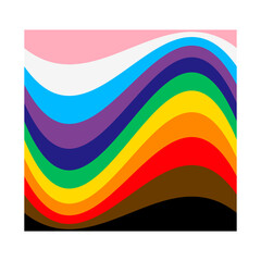 Pride icon. Square with LGBTQ pride flag colours. Colored striped shape for design. Vector illustration isolated on white background.