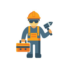 vector of construction worker with tools