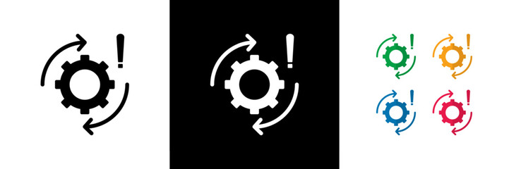 Missed Conversion Icons. Black, White and Colorful