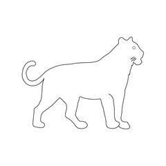 Tiger line art vector with white background.