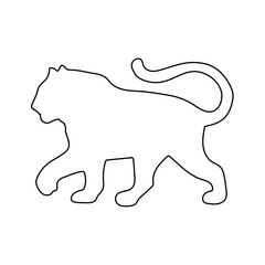 Tiger line art vector with white background.
