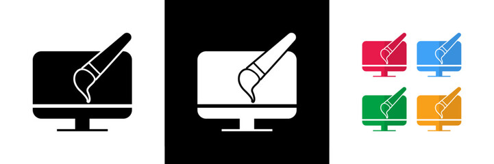 Design and Development Icons. Black, White and Colorful