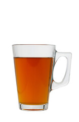 Refreshing herbal infusion in a clear mug on a minimalist table