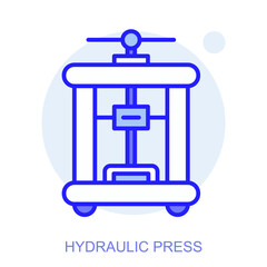 Industrial web icon in line style for web and mobile app. Symbol of a Hydraulic Press. Vector illustration