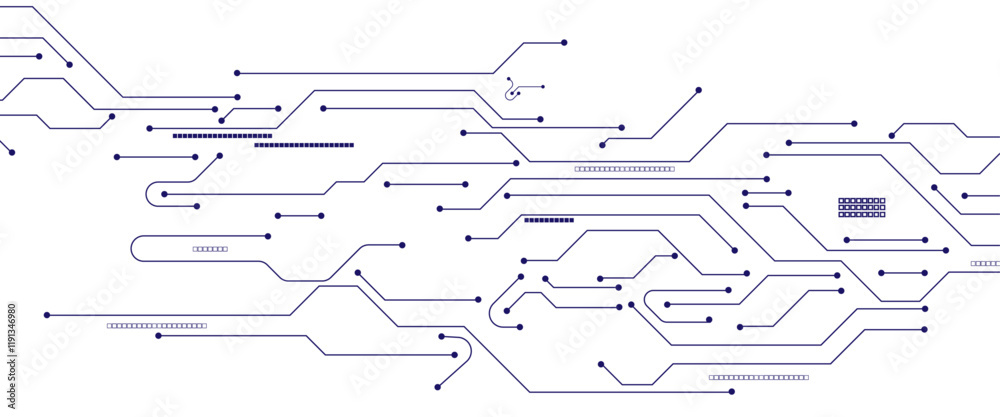 Aufkleber Abstract digital technology futuristic internet network speed connection white and blue background. Technology background with crossed lines and dots.
