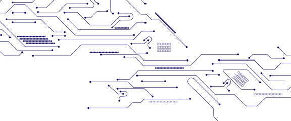 Vector abstract technology on blue background. Abstract futuristic circuit board Illustration, Circuit board with various technology elements.