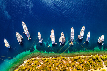 Paradise Bay (Turkish: Cennet Koyu) in Bodrum. Mugla, Turkey. One of the most beautiful bays in...