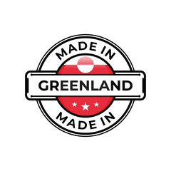 Made in Greenland label icon emblem isolated on white background