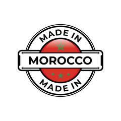 Made in Morocco label icon emblem isolated on white background