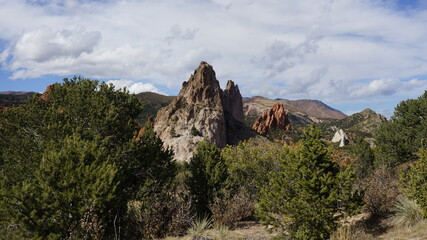 Rock formation rising from the Garden of the Gods.