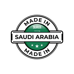 Made in Saudi Arabia label icon emblem isolated on white background