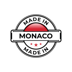 Made in Monaco label icon emblem isolated on white background