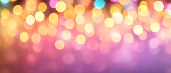 Fototapeta premium This vibrant abstract image features colorful bokeh lights, creating a dreamy, festive atmosphere. Perfect for backgrounds, designs, or to enhance visual storytelling.