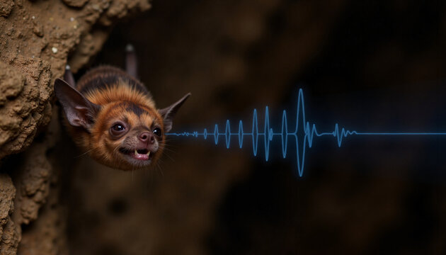 Bat using echolocation in cave, showcasing animal abilities