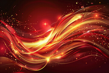 Festive Red Bokeh Background with Sparkling Glittering Lights and Shimmering Holiday Glow for Luminous Texture and Radiant Sparkles