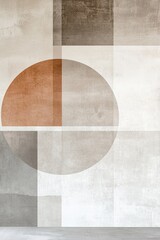 Scandinavian-inspired minimalist geometric background in soft tones with ample space for text overlay