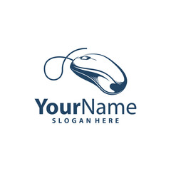 Computer Mouse logo design vector illustration. Mouse logo concept template