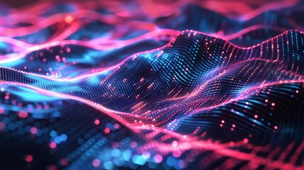 Abstract digital background representing advanced technology and science concepts with dynamic lines, geometric shapes, and futuristic elements for innovation, research, and data visualization