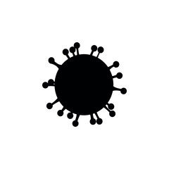 Coronavirus icon black isolated on white background. Danger of infection. Dangerous virus sign. Global infection