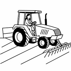 tractor isolated on white