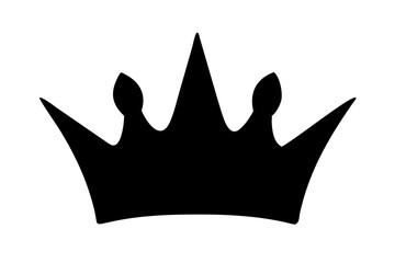 Simple black crown silhouette, perfect for royalty or design elements.