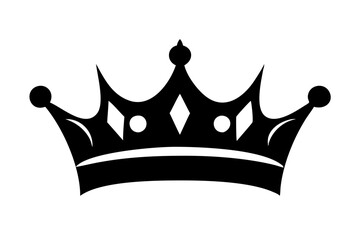 Elegant Black and White Crown Vector Graphic for Royal Designs