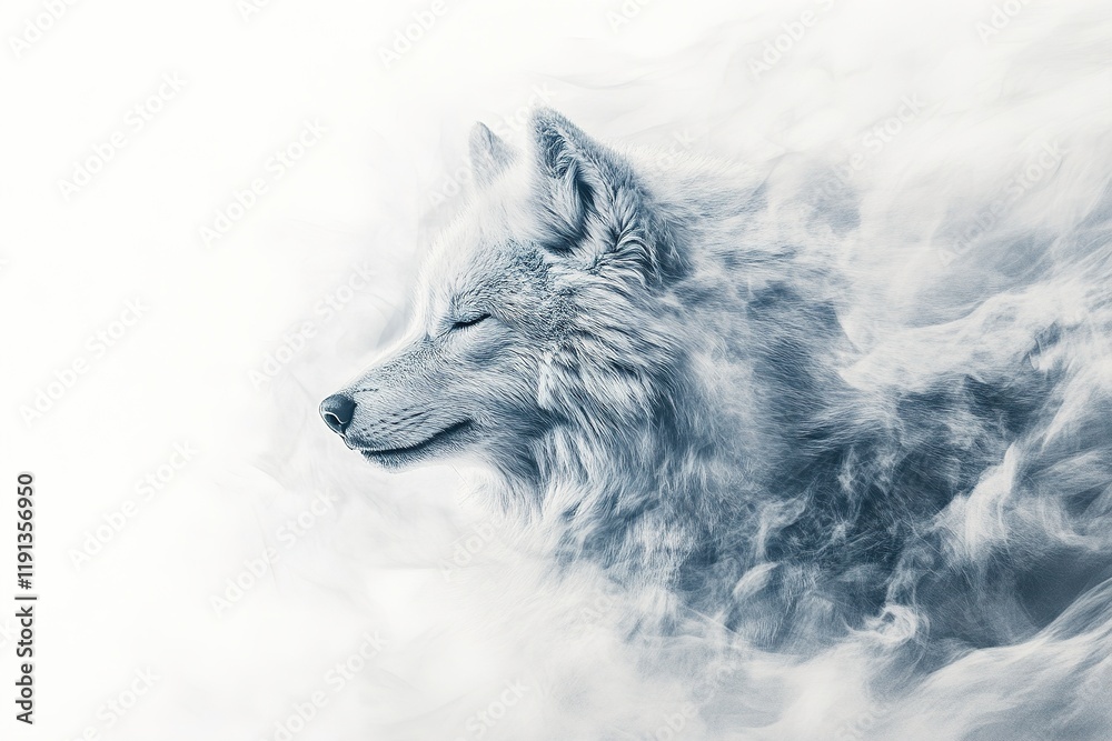 Poster emphasizing tranquility through abstract nordic-style art with soft flowing patterns and spaciousnes
