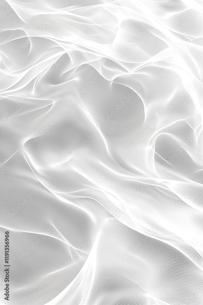 Poster nordic-inspired abstract background with soft flowing patterns in muted white and gray tones, perfec