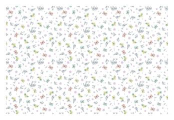 Seamless repeat pattern with flowers stars and leaves. Design for printing on t-shirt, poster, banner. Beautiful print for t-shirt, shopper, notebooks, covers, posters and cards